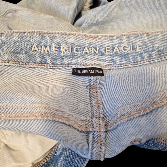 American Eagle Super High Rise Jeggins Light Blue Distressed - Picture 4 of 7